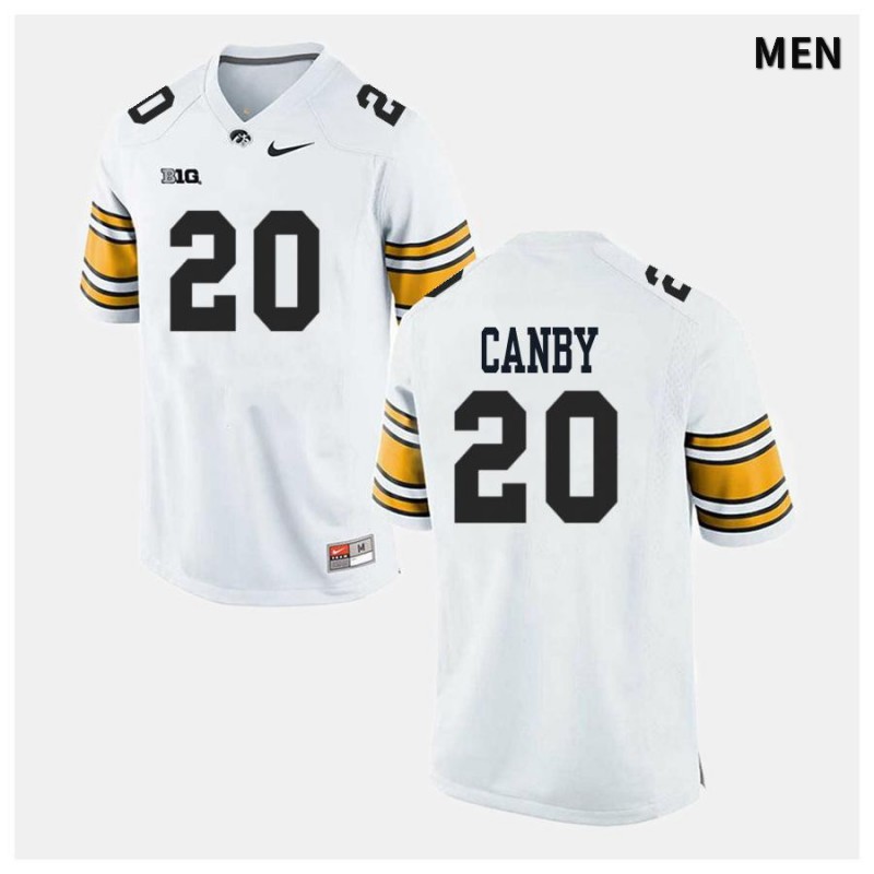 Men's Iowa Hawkeyes NCAA #20 Ben Canby White Authentic Nike Alumni Stitched College Football Jersey AH34A53PQ